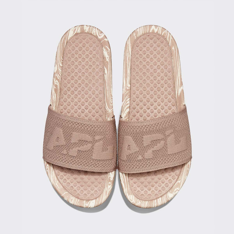 Men's Big Logo TechLoom Slide Almond / Pristine / Marble view 1