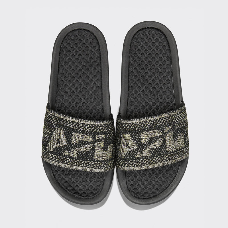 Men's Big Logo TechLoom Slide Black / Gold / Silver view 1