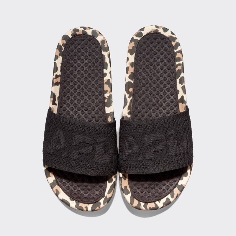 Men's Big Logo TechLoom Slide Black / Leopard view 1