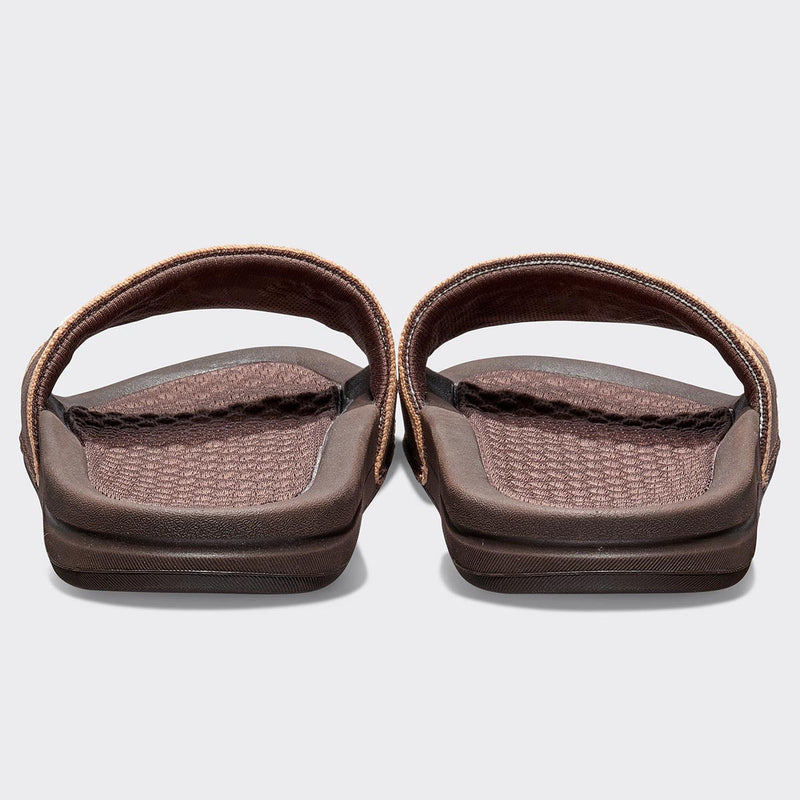 Men's Big Logo TechLoom Slide Chocolate / Ivory / Caramel view 4