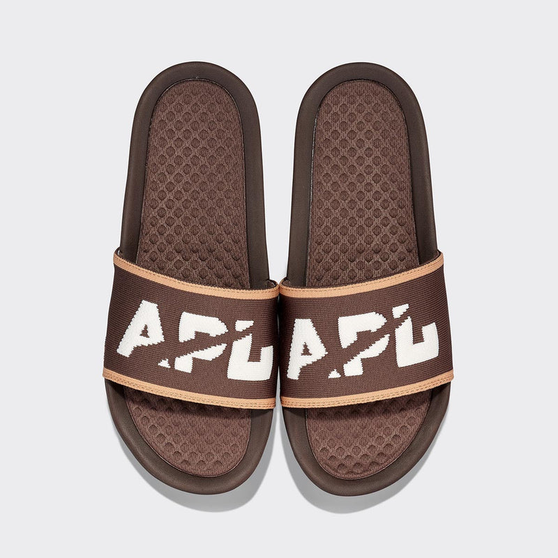 Men's Big Logo TechLoom Slide Chocolate / Ivory / Caramel view 1