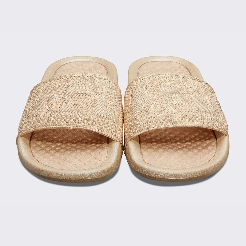 Women's Big Logo TechLoom Slide Metallic Champagne view 5