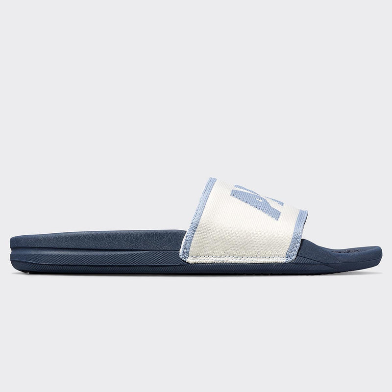 Men's Big Logo TechLoom Slide Midnight / Pristine / Forged Blue view 2