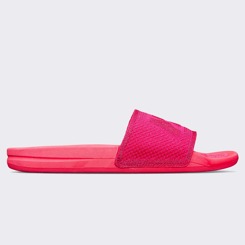 Women's Big Logo TechLoom Slide Metallic Neon Pink view 2