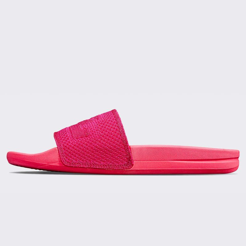 Women's Big Logo TechLoom Slide Metallic Neon Pink view 3
