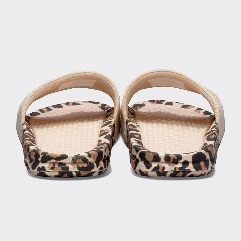 Women's Big Logo TechLoom Slide Parchment / Leopard view 4