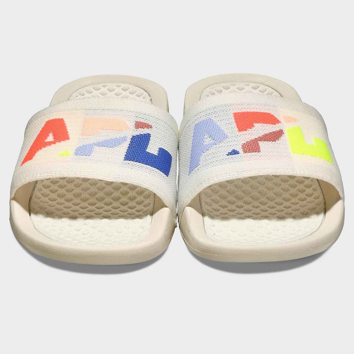 Women's Big Logo TechLoom Slide Pristine / Neon / Blocked view 5