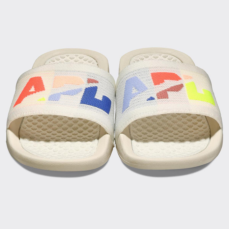 Men's Big Logo TechLoom Slide Pristine / Neon / Blocked view 5