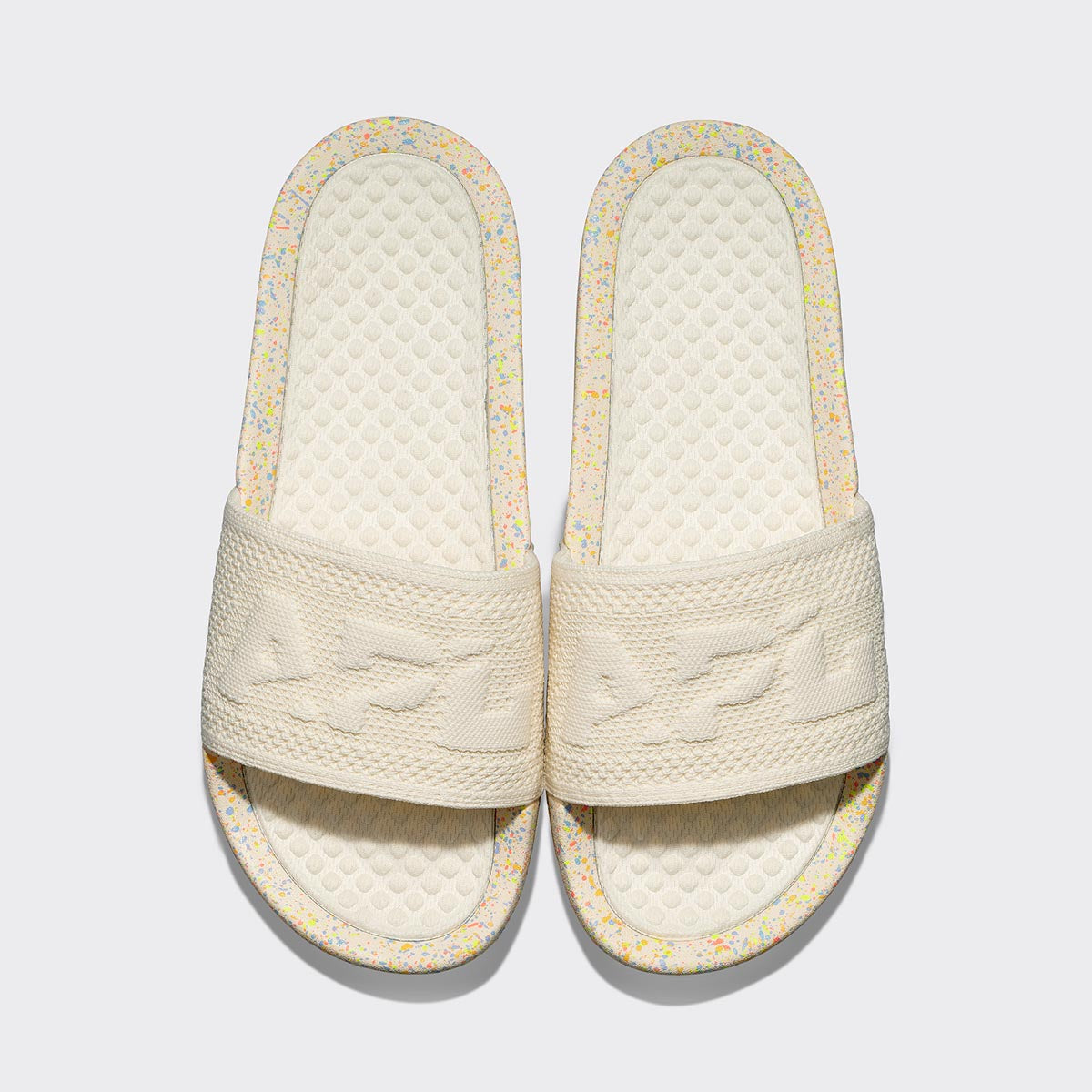 Men's Big Logo TechLoom Slide Pristine / Neon / Speckle view 1