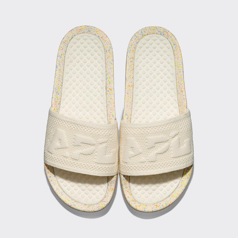 Women's Big Logo TechLoom Slide Pristine / Neon / Speckle view 1