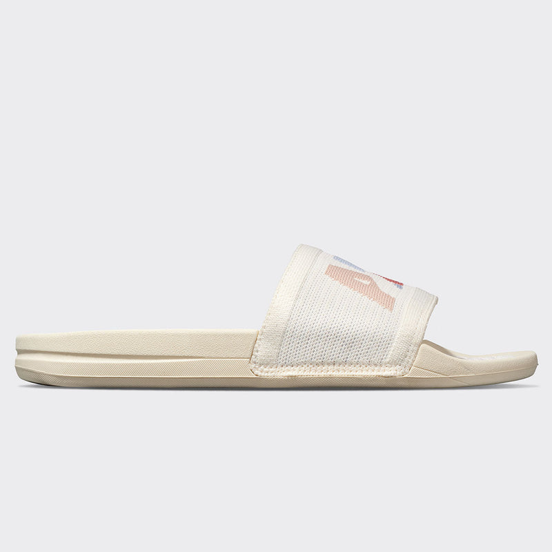 Women's Big Logo TechLoom Slide Pristine / Pastel / Blocked view 2