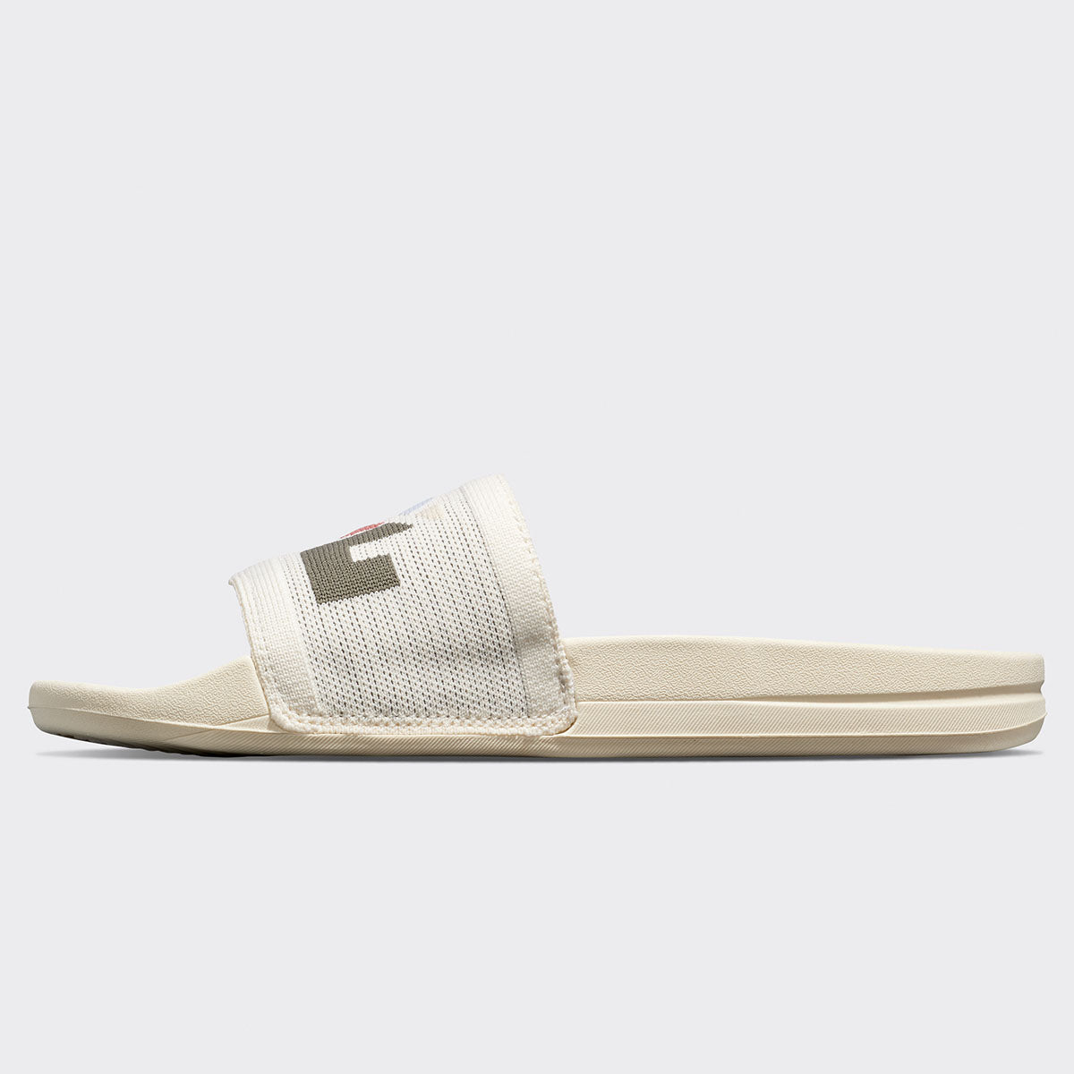 Women's Big Logo TechLoom Slide Pristine / Pastel / Blocked view 3