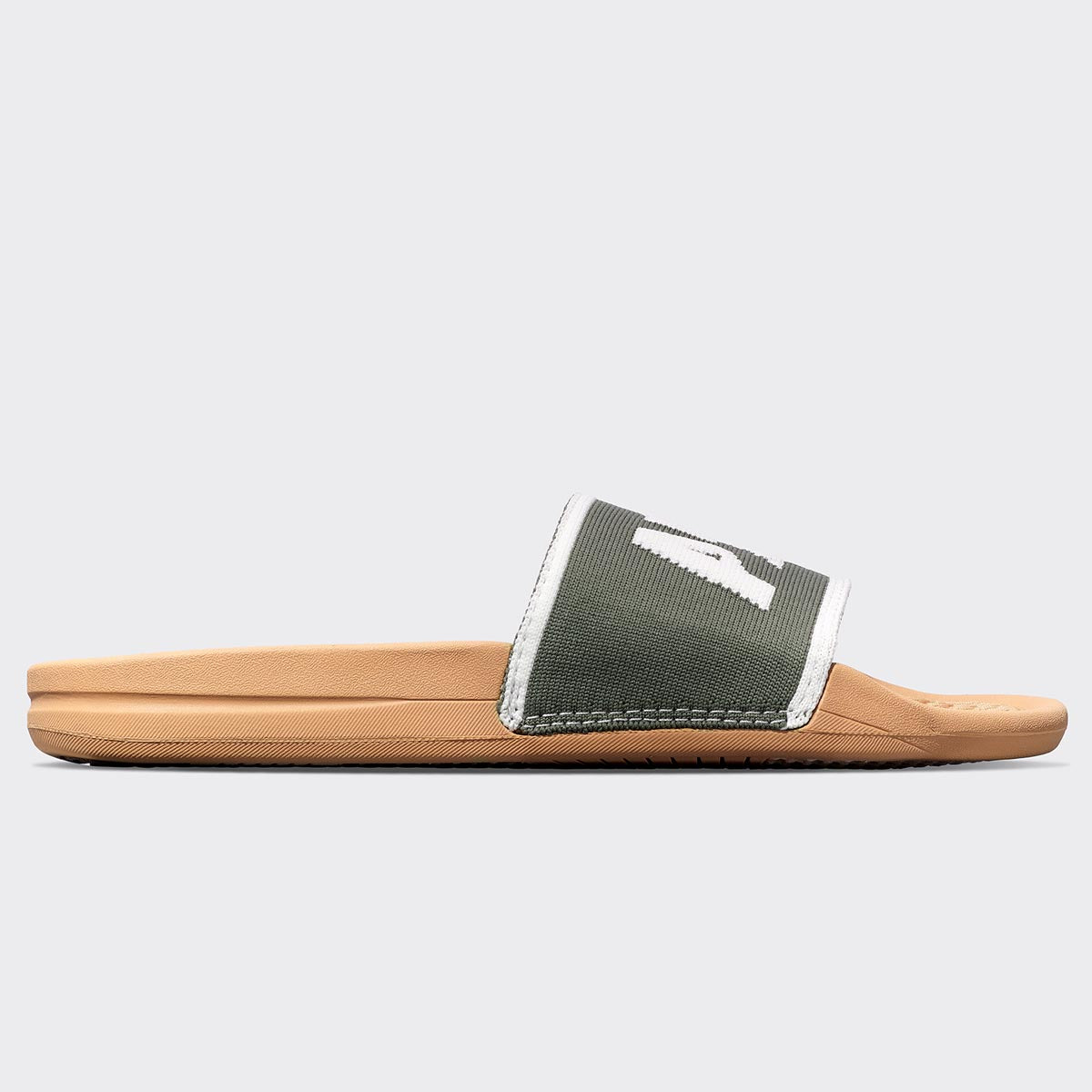 Women's Big Logo TechLoom Slide Tan / Fatigue / Ivory view 2