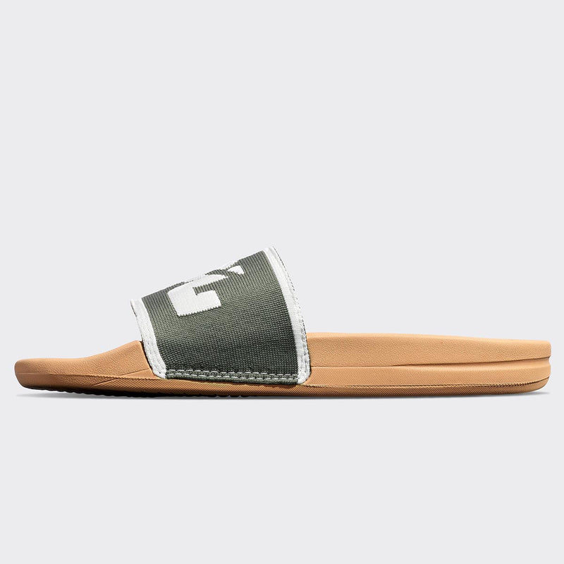 Men's Big Logo TechLoom Slide Tan / Fatigue / Ivory view 3