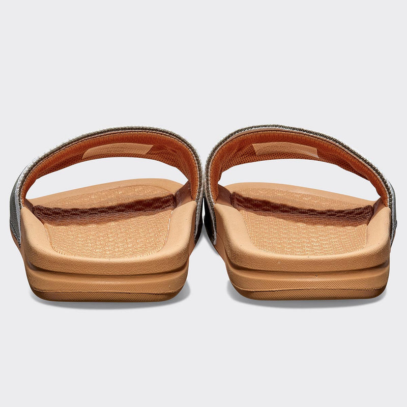 Men's Big Logo TechLoom Slide Tan / Fatigue / Ivory view 4