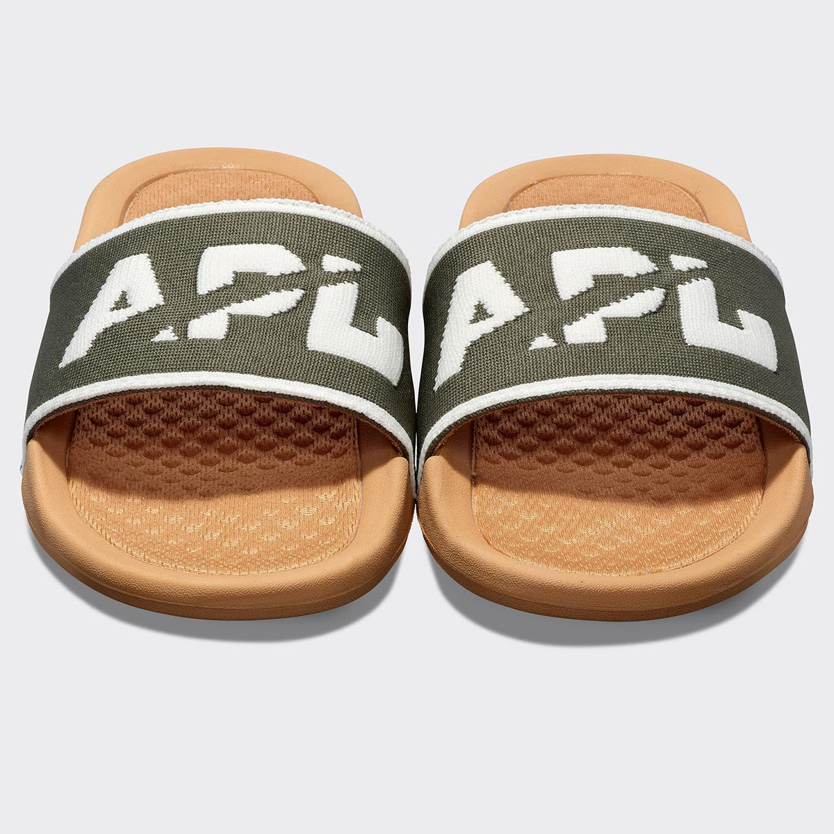 Women's Big Logo TechLoom Slide Tan / Fatigue / Ivory view 5
