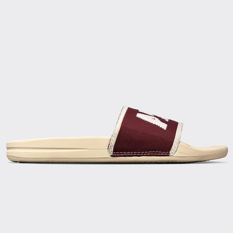 Women's Big Logo TechLoom Slide Vanilla / Burgundy / Sea Salt view 2