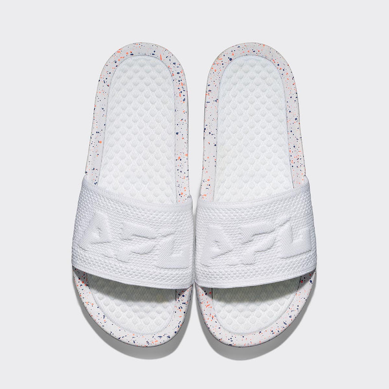 Men's Big Logo TechLoom Slide White / Impulse Red / Blue Haze view 1