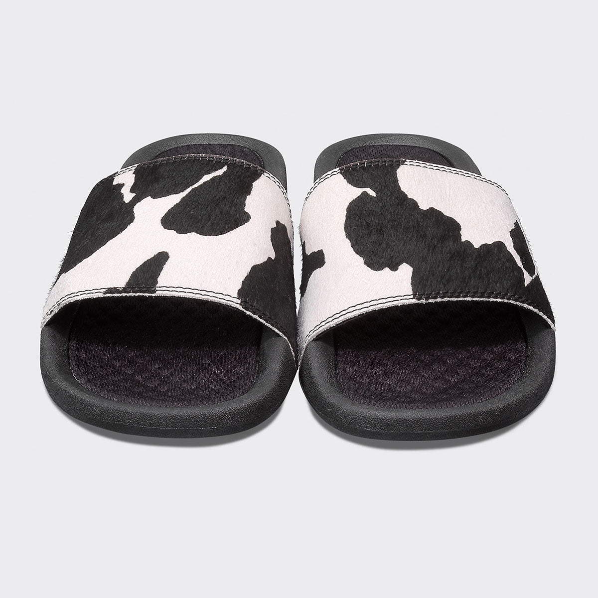 Women's Iconic Slide Black / White / Cow view 5