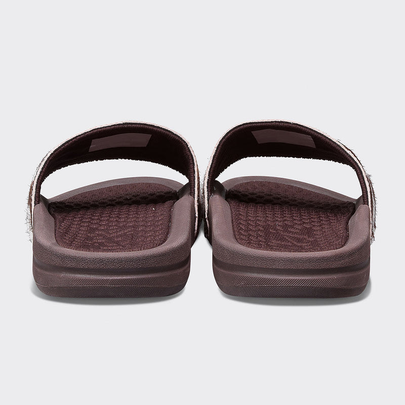 Men's Iconic Slide Deep Brown / White / Cow view 4