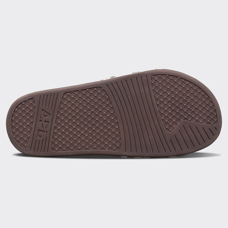 Men's Iconic Slide Deep Brown / White / Cow view 6