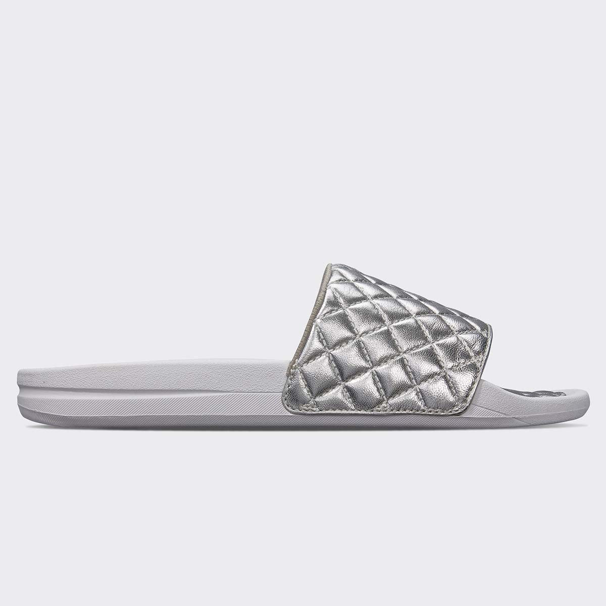 Women's Lusso Slide Chrome / White view 2