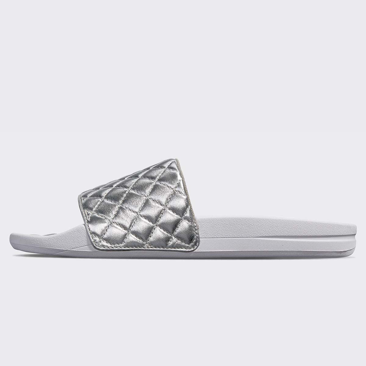 Women's Lusso Slide Chrome / White view 3