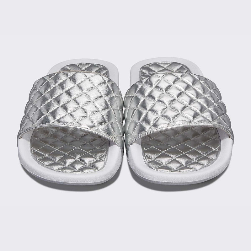 Women's Lusso Slide Chrome / White view 5