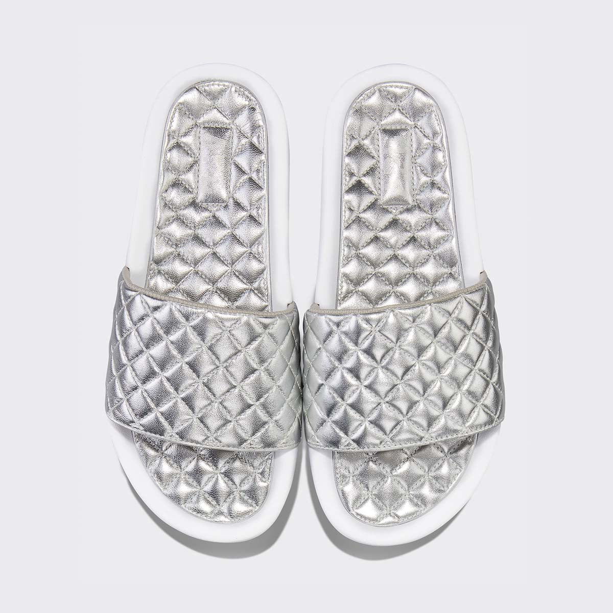 Women's Lusso Slide Chrome / White view 1