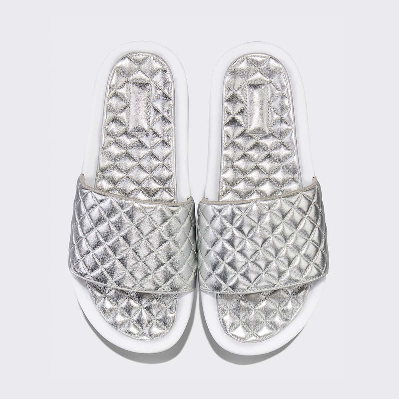 Women's Lusso Slide Chrome / White view 1