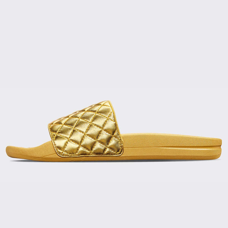 Women's Lusso Slide Metallic Gold view 3