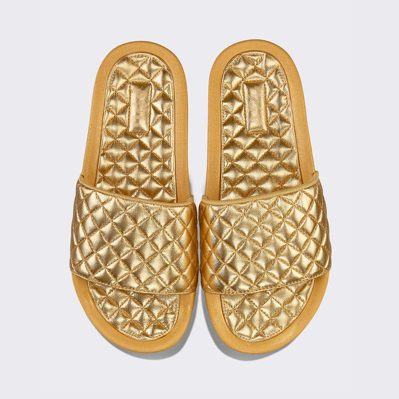 Women's Lusso Slide Metallic Gold view 1