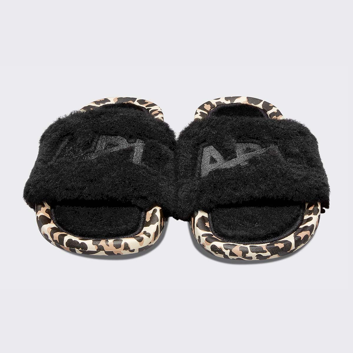 Women's Shearling Slide Black / Leopard view 5