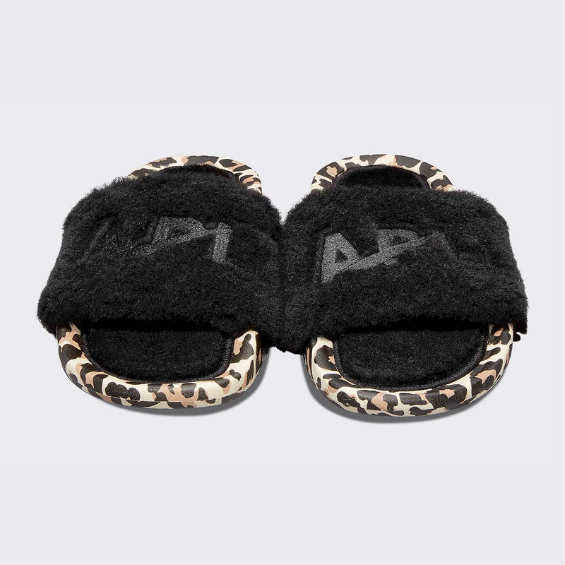 Women's Shearling Slide Black / Leopard view 5