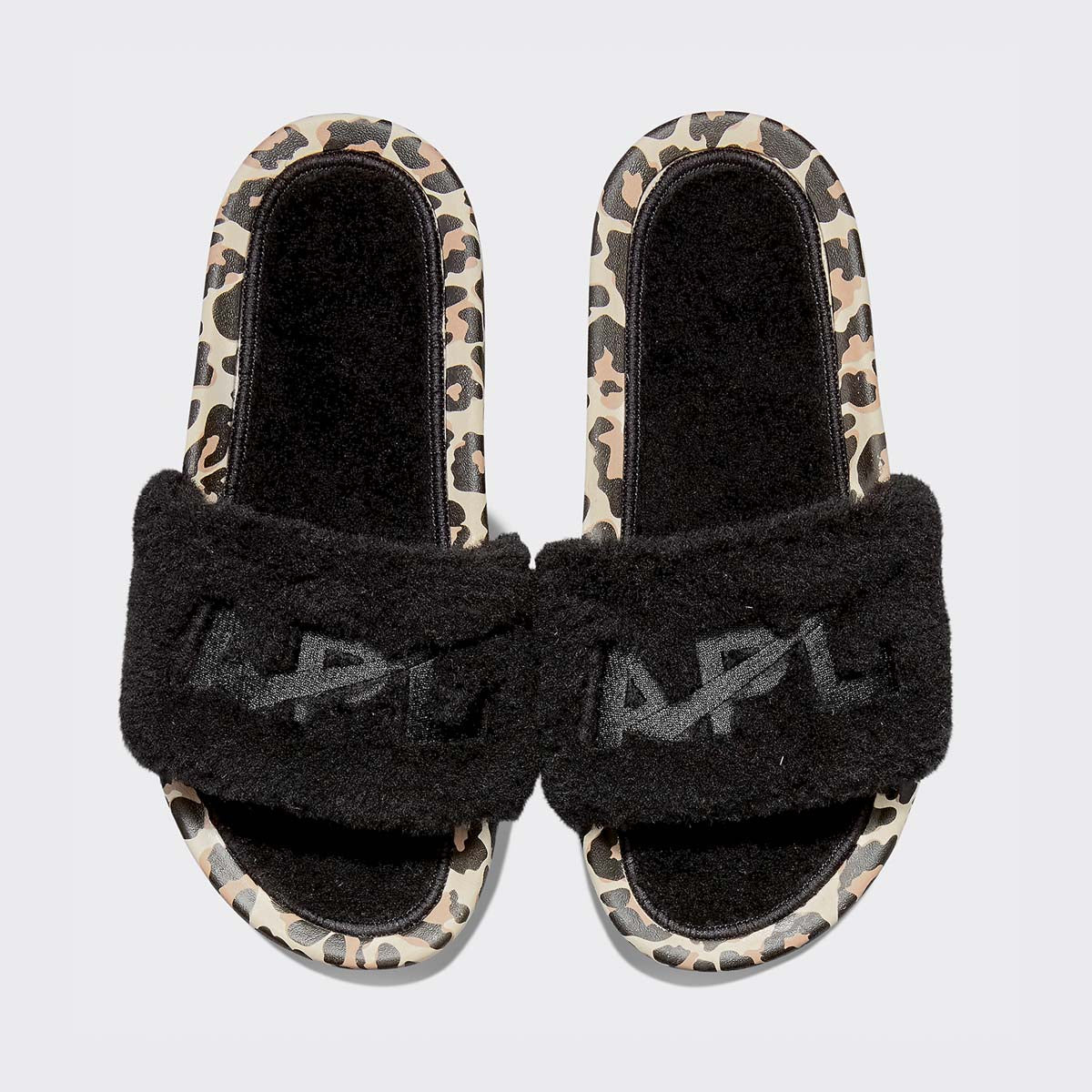Women's Shearling Slide Black / Leopard view 1