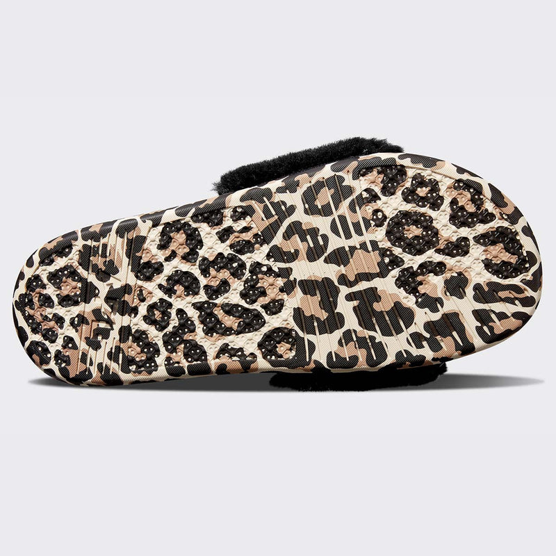 Women's Shearling Slide Black / Leopard view 6