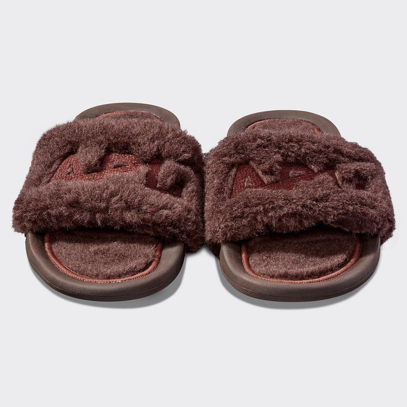 Women's Shearling Slide Chocolate view 5
