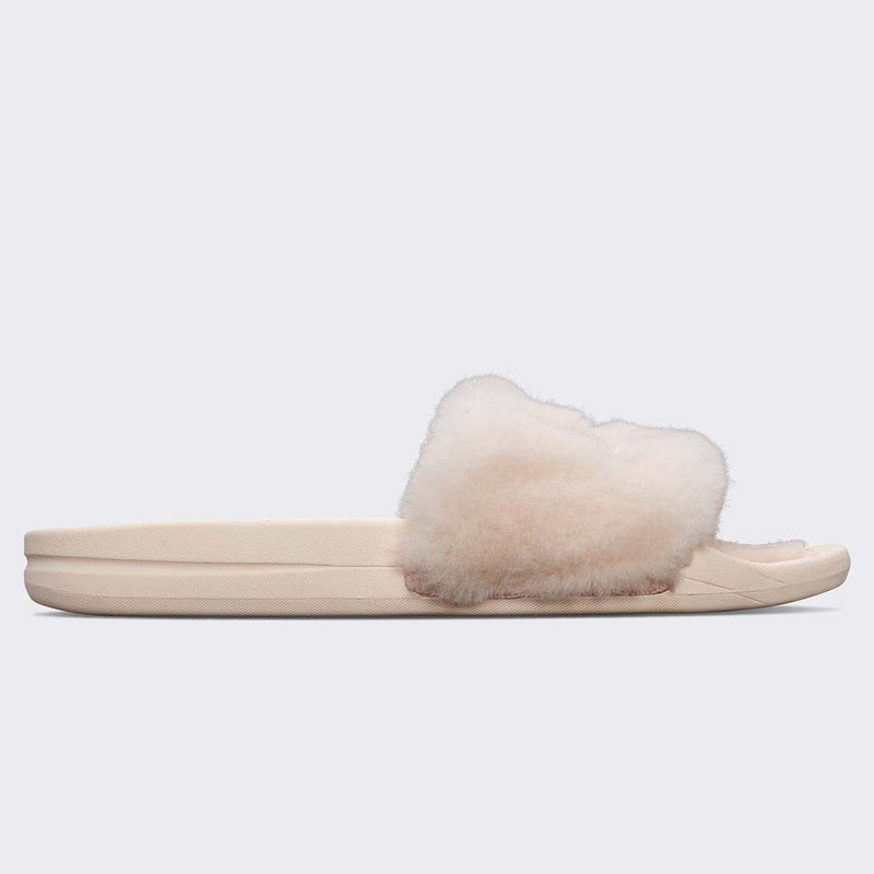 Women's Shearling Slide Creme / Rose Dust view 2