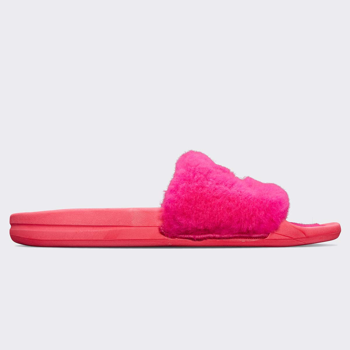 Women's Shearling Slide Neon Pink view 2