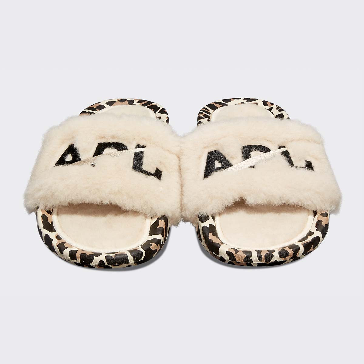 Women's Shearling Slide Parchment / Black / Leopard view 5