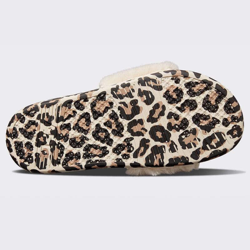 Women's Shearling Slide Parchment / Black / Leopard view 6