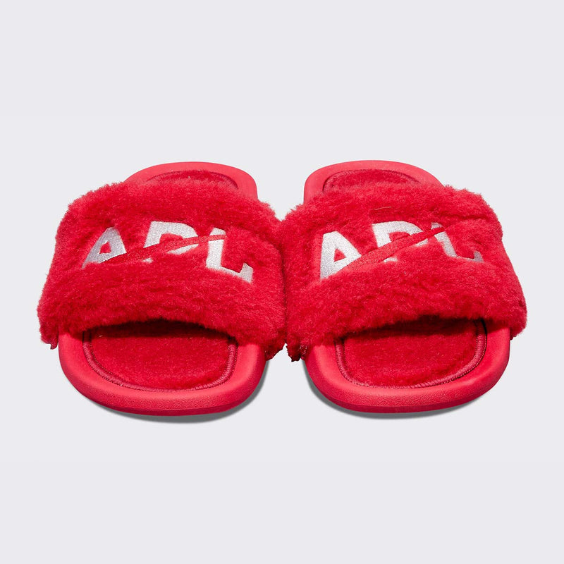 Women's Shearling Slide Red / Silver view 5
