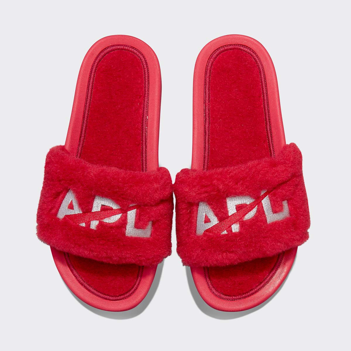 Women's Shearling Slide Red / Silver view 1