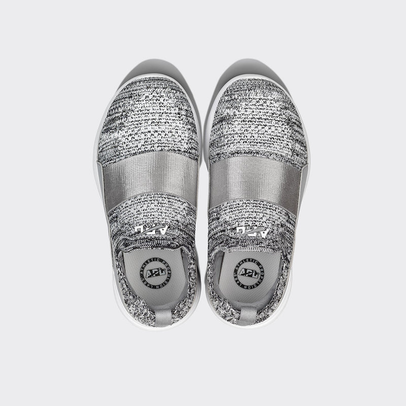 Youth's TechLoom Bliss Heather Grey / White view 2