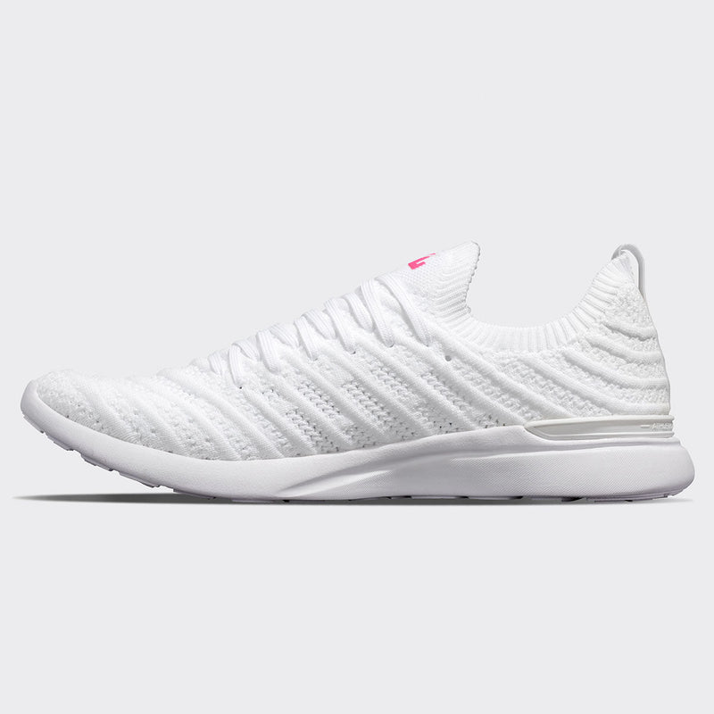 Women's TechLoom Wave White / Neon Pink view 2