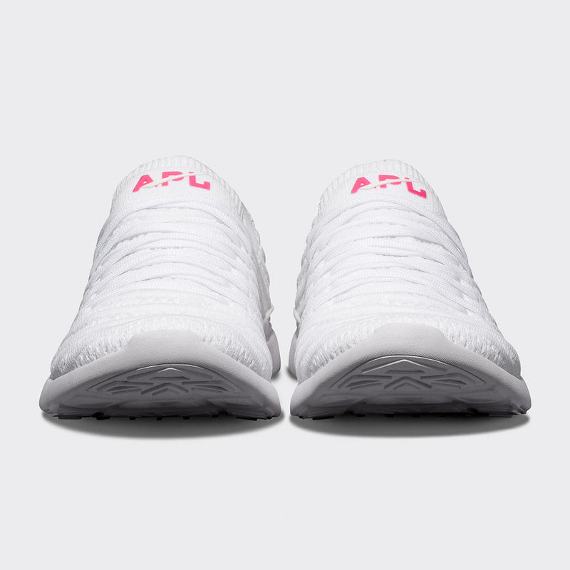 Women's TechLoom Wave White / Neon Pink view 4