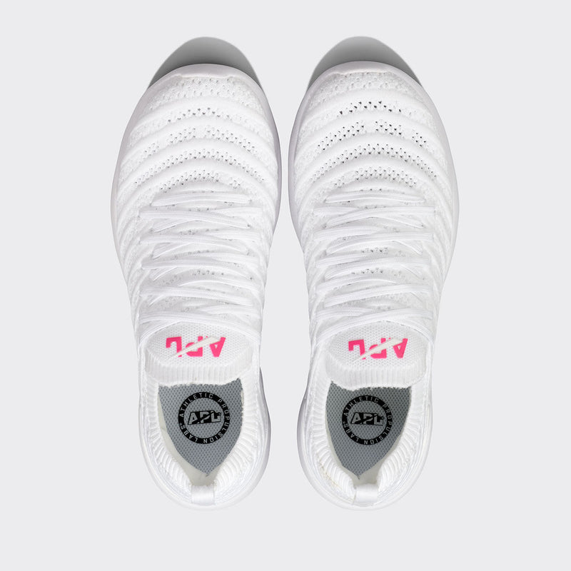 Women's TechLoom Wave White / Neon Pink view 5